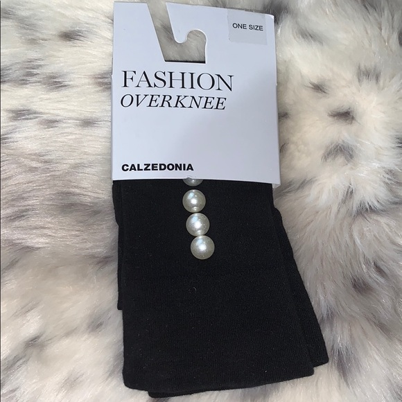 Italian luxury over the knee socks with pearls - Picture 2 of 3